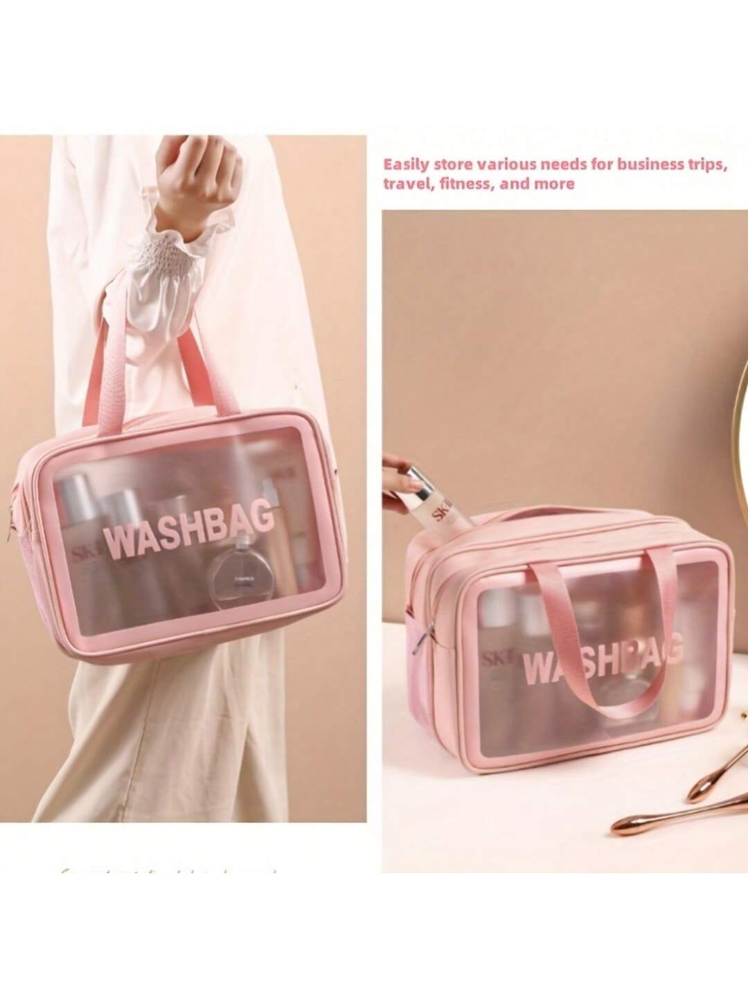 Matte Double Layered Washing and Stimulating Bag Set Large and Medium