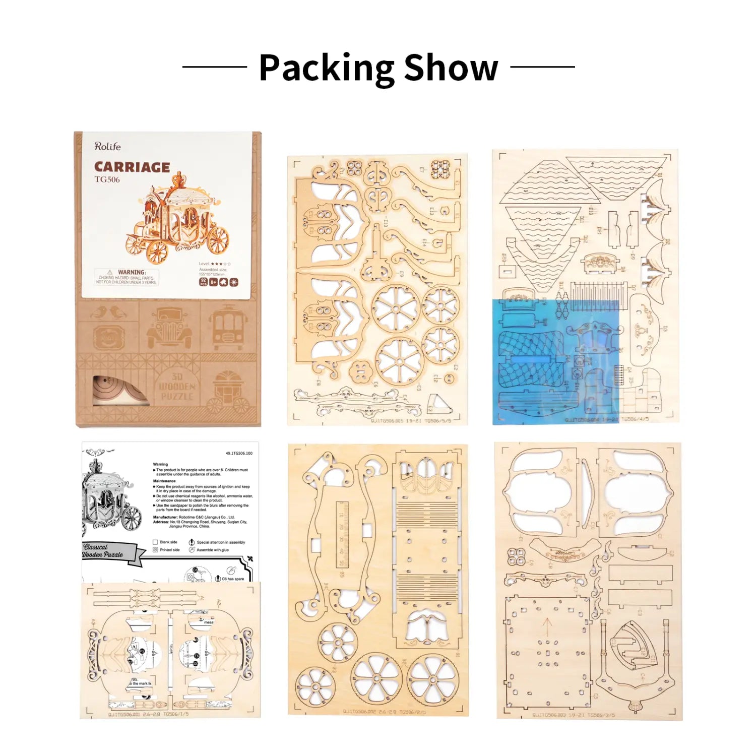 Plywood Package with English Instructions and Accessories No Glue Included