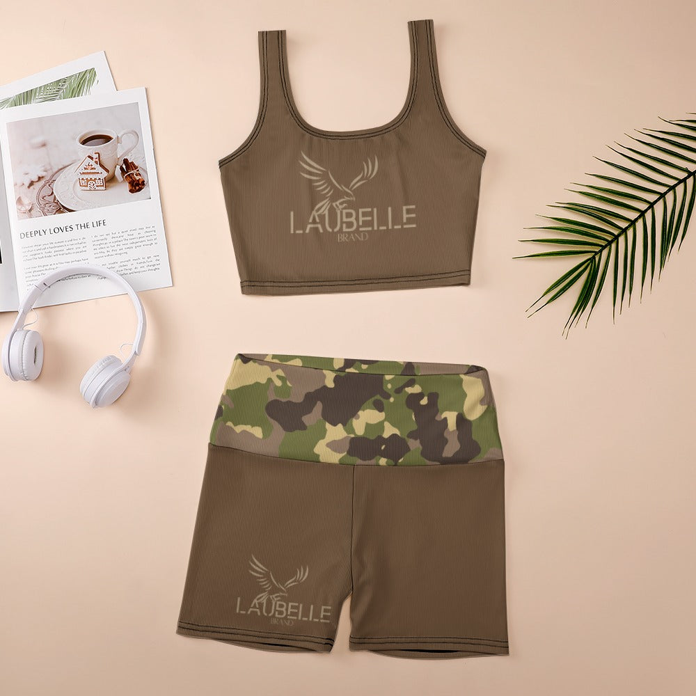 LauBelle - Thread Gym Vest Set - Brown Army - LauBelle Brand