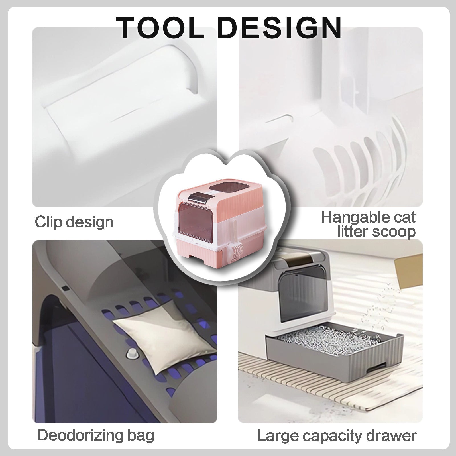 PurrfectEase XL: Odorless, Leak-Proof Cat Litter Box - LauBelle