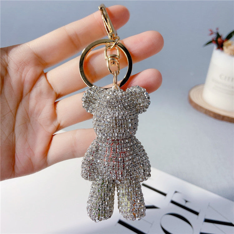 Sparkle Bear Cartoon Diamond Keychain Charm - LauBelle