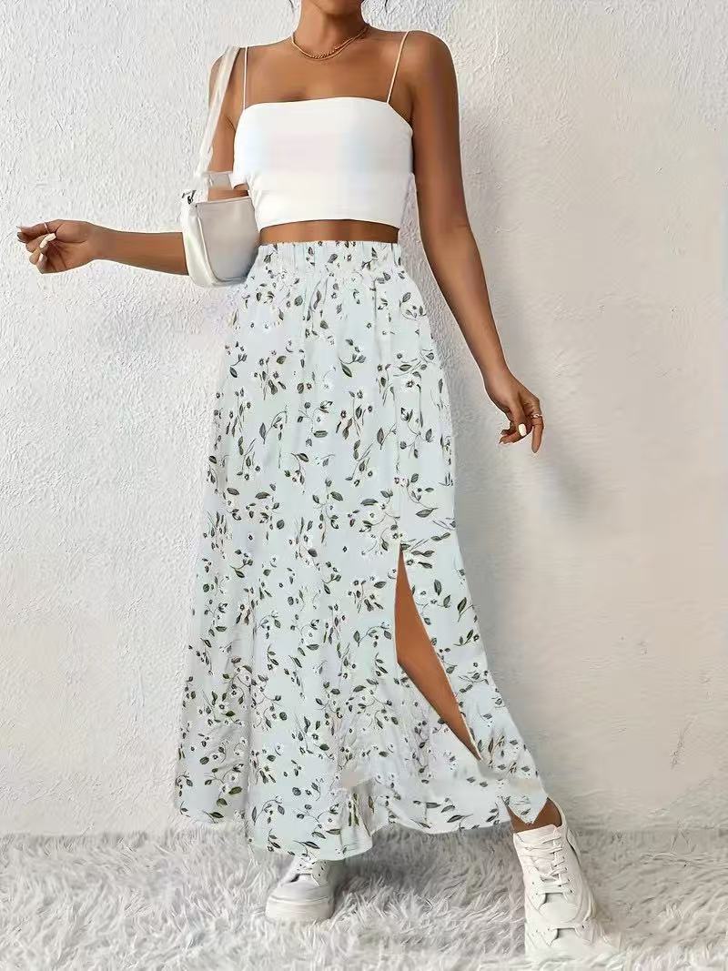 ChicSide Printed Slit Skirt for Women - LauBelle Brand