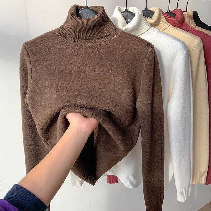 Elegant Thick Knit Turtleneck Sweater for Women - LauBelle