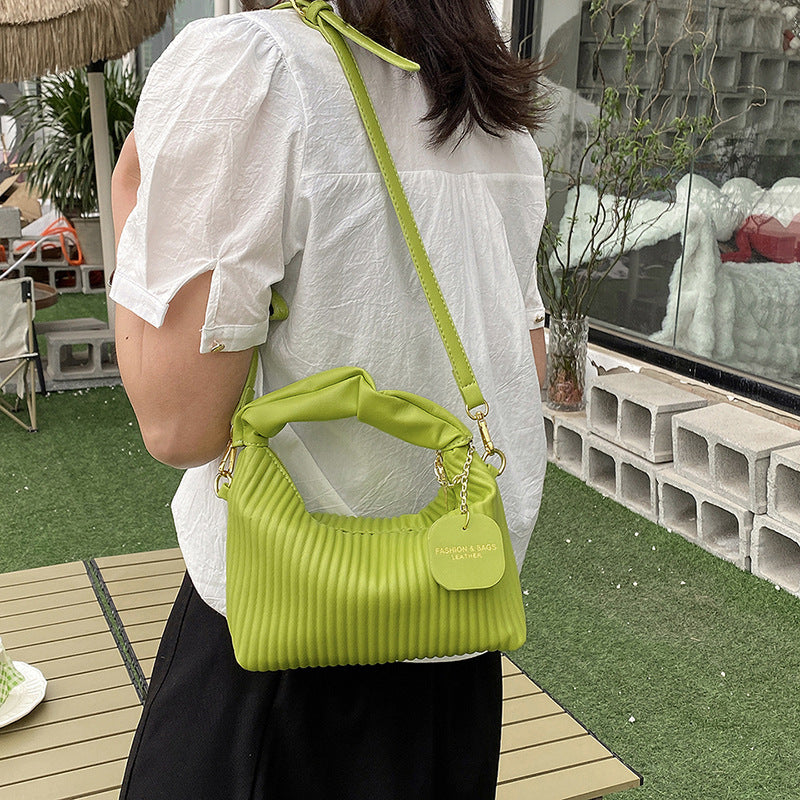 Cloud Chic: Pleated PU Leather Crossbody Tote Bag - LauBelle Brand