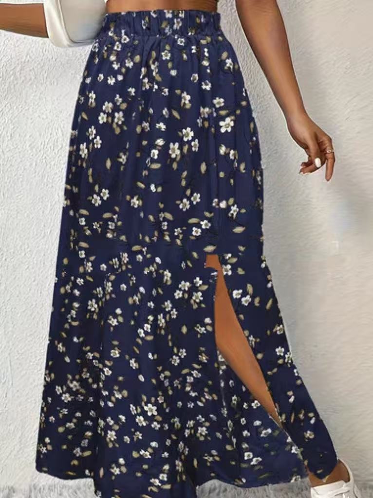 ChicSide Printed Slit Skirt for Women - LauBelle Brand