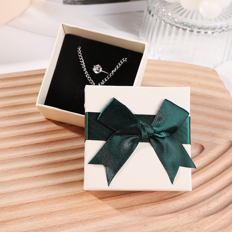Chic Bow Jewelry Gift Box Set: Necklace & Earrings