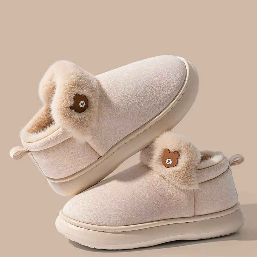 CozyVelvet Thick-Bottom Warm Woolen Slipper Set