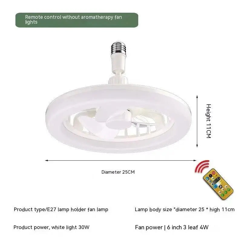 6 Inch 30W Universal Fan Lamp with Remote Control and Fragrance Feature Remote Control Ordinary White / 30W Universal