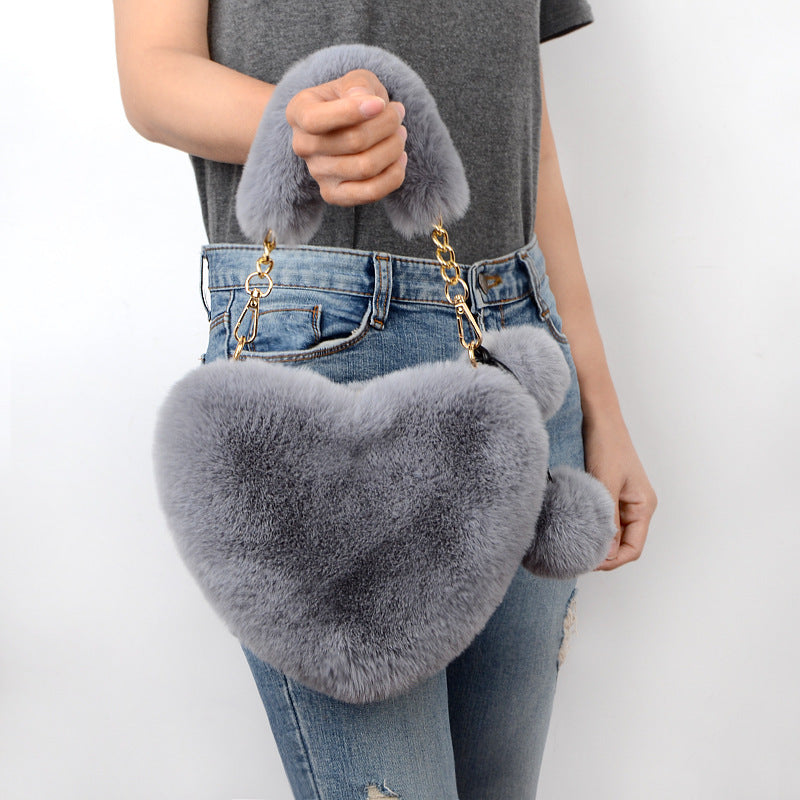 Plush Love Heart Handbag – Valentine’s Day Purse - LauBelle Brand