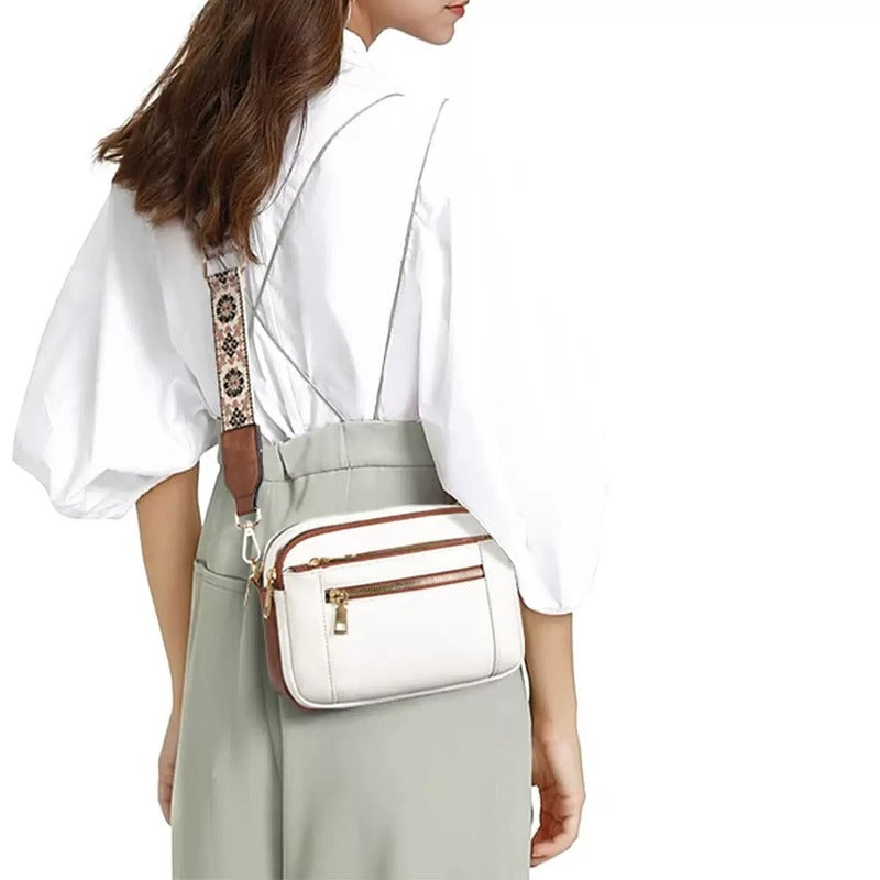 Chic Two-Tone PU Crossbody Wallet Bag for Women - LauBelle Brand