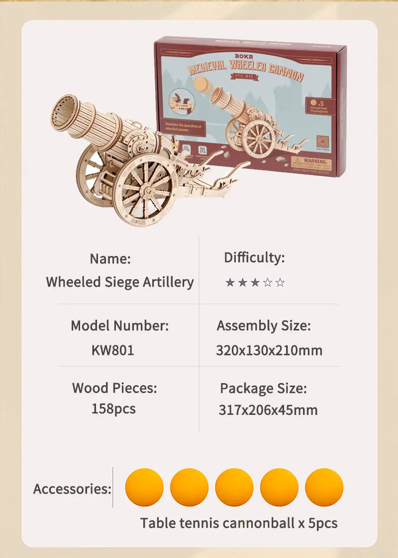 3D Wooden Military Puzzle Model for Ages 12 and Up