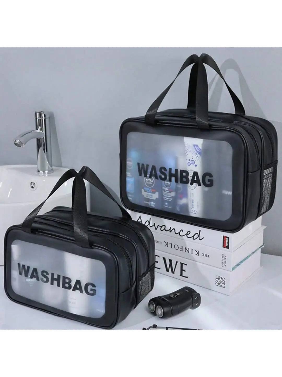 Matte Double Layered Washing and Stimulating Bag Set Large and Medium