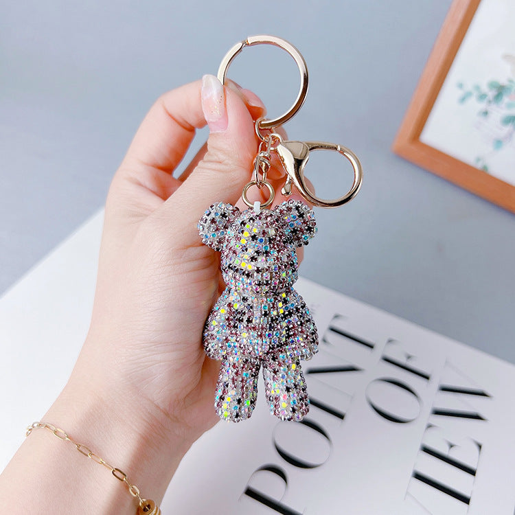 Sparkle Bear Cartoon Diamond Keychain Charm - LauBelle