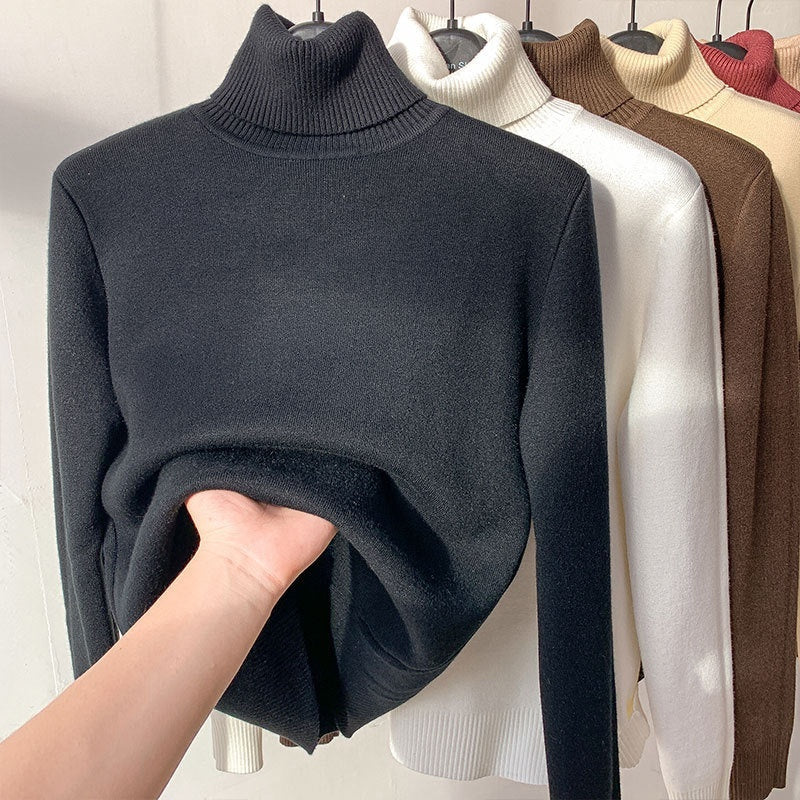 Elegant Thick Knit Turtleneck Sweater for Women - LauBelle