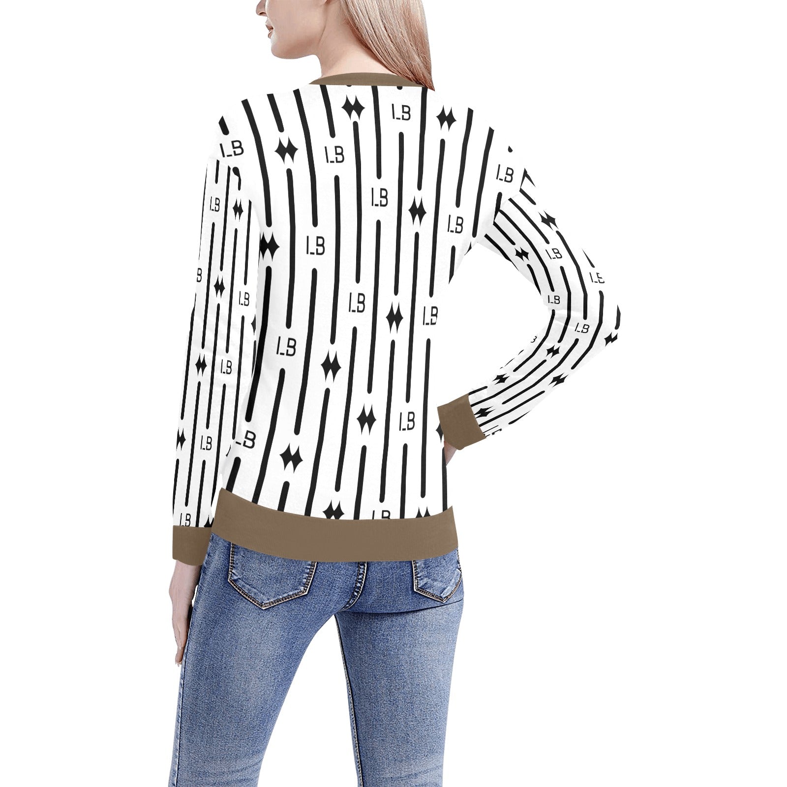 Women's All Over Print V-Neck Sweater(ModelH48) - LauBelle Brand