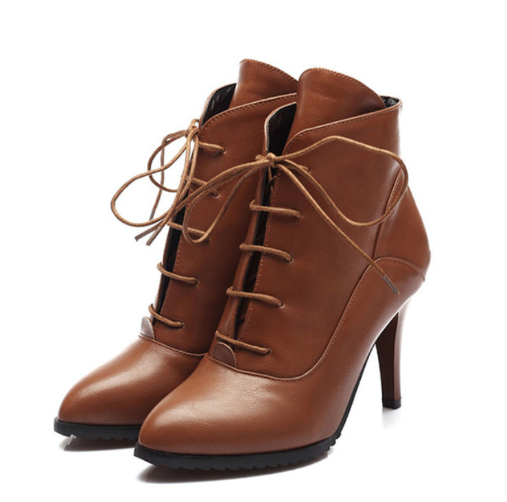 LuxeLace Stiletto Martin Boots for Women