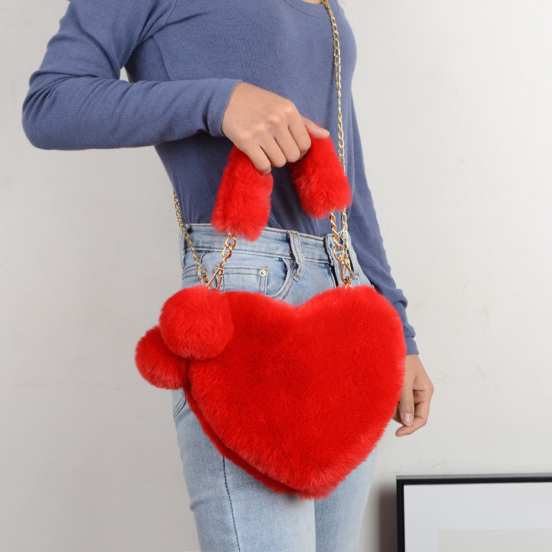 Plush Love Heart Handbag – Valentine’s Day Purse - LauBelle Brand