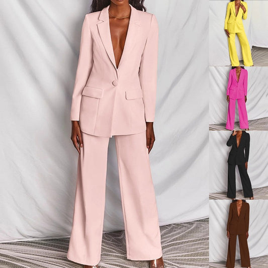 Elegance Duo: Spring Blazer & Pants Set for Women - LauBelle Brand