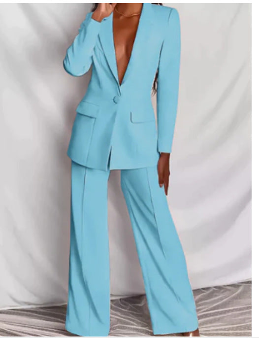 Elegance Duo: Spring Blazer & Pants Set for Women - LauBelle Brand
