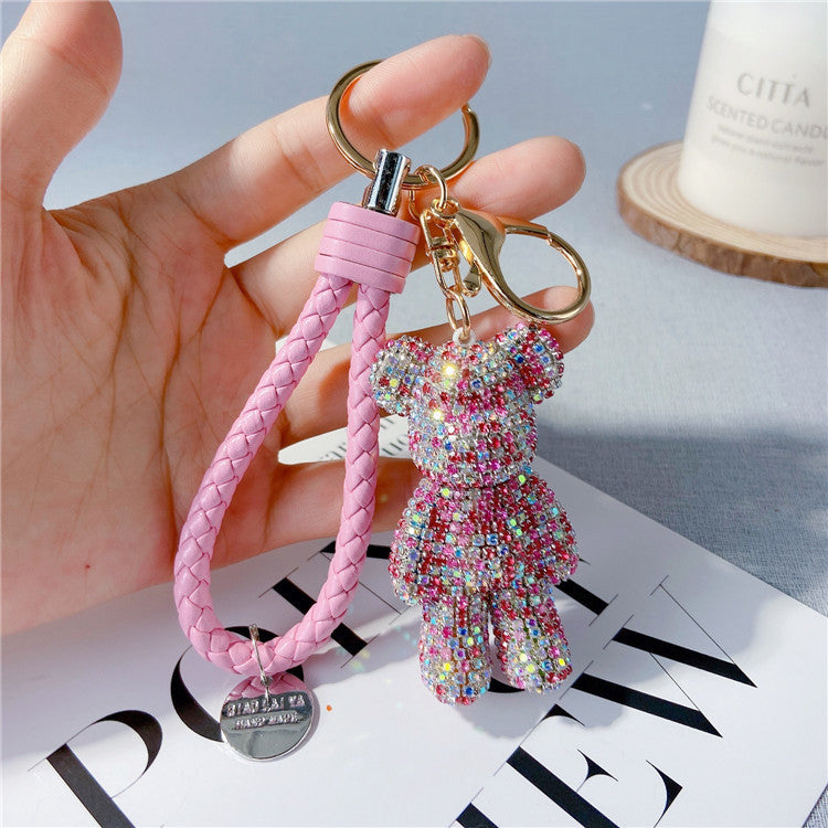 Sparkle Bear Cartoon Diamond Keychain Charm - LauBelle