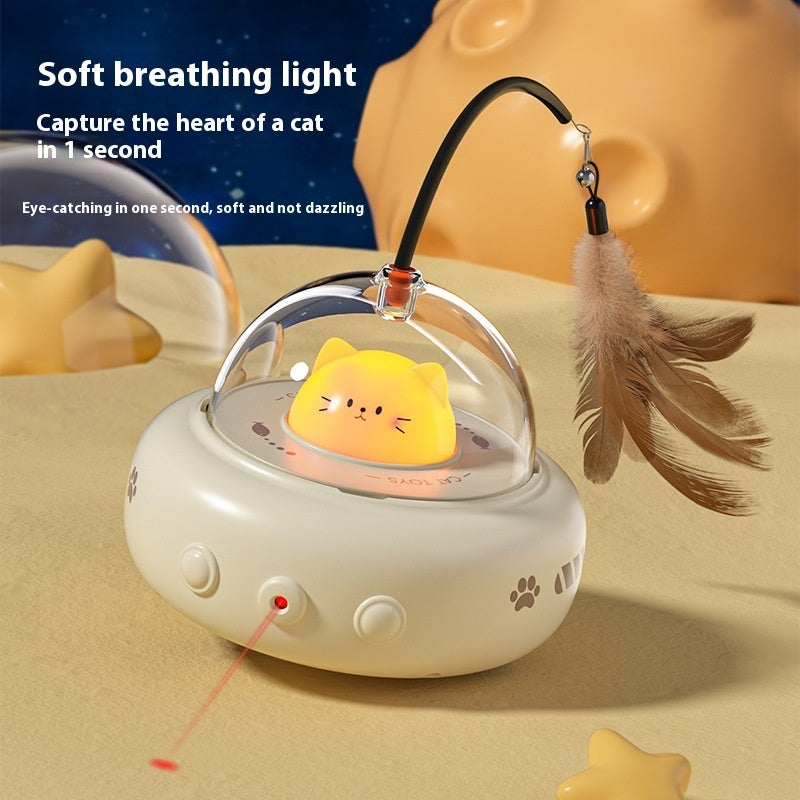 UFO Feather Frenzy: Electric Cat Teaser & Trainer - LauBelle Brand