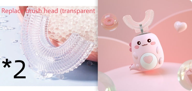 Children'S Electric Toothbrush Food Grade Silicone Oral 360 Degree Automatic Usb Charging Smart Children'S Toothbrush U-Shaped - LauBelle