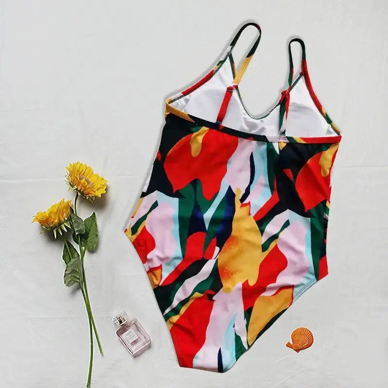 Women’s Fashion Print Bikini One Piece Swimsuit
