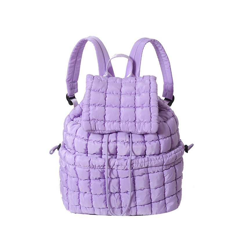 CandyColor Puffy Quilted Women’s Travel Backpack - LauBelle Brand