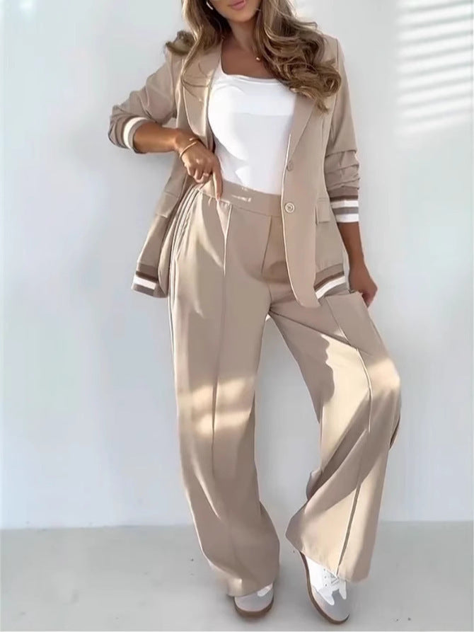 ChicCommuter: Women's Suit & Wide-Leg Pant Set - LauBelle Brand