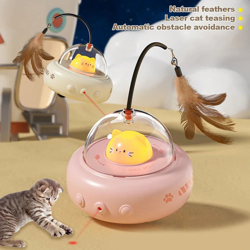 UFO Feather Frenzy: Electric Cat Teaser & Trainer - LauBelle Brand