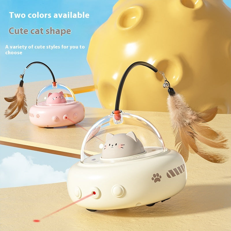 UFO Feather Frenzy: Electric Cat Teaser & Trainer - LauBelle Brand