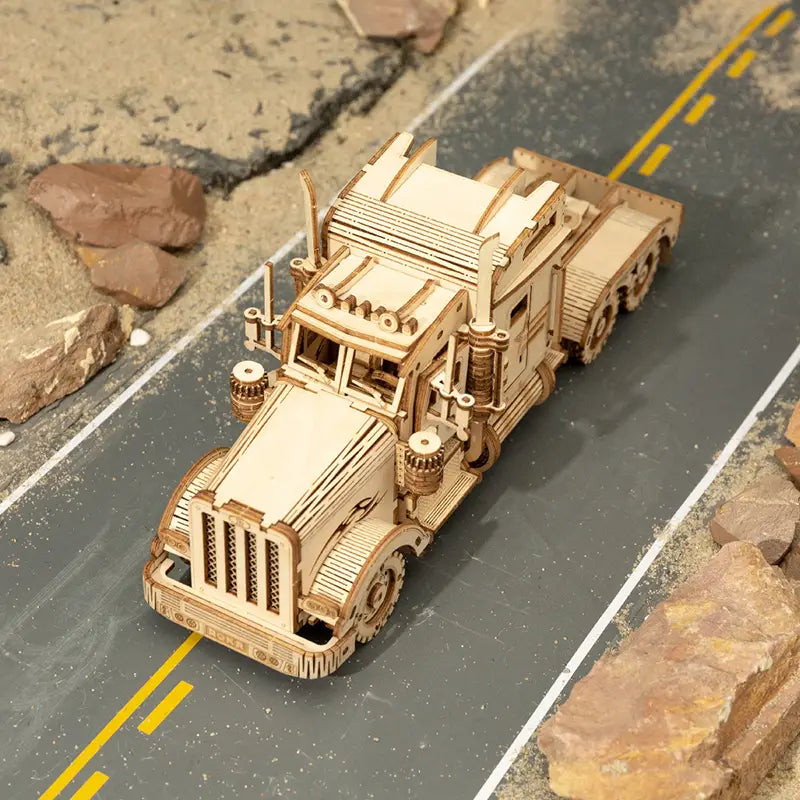 Robotime Wooden Train DIY Model Kit 308 Pieces for Ages 7 and Up