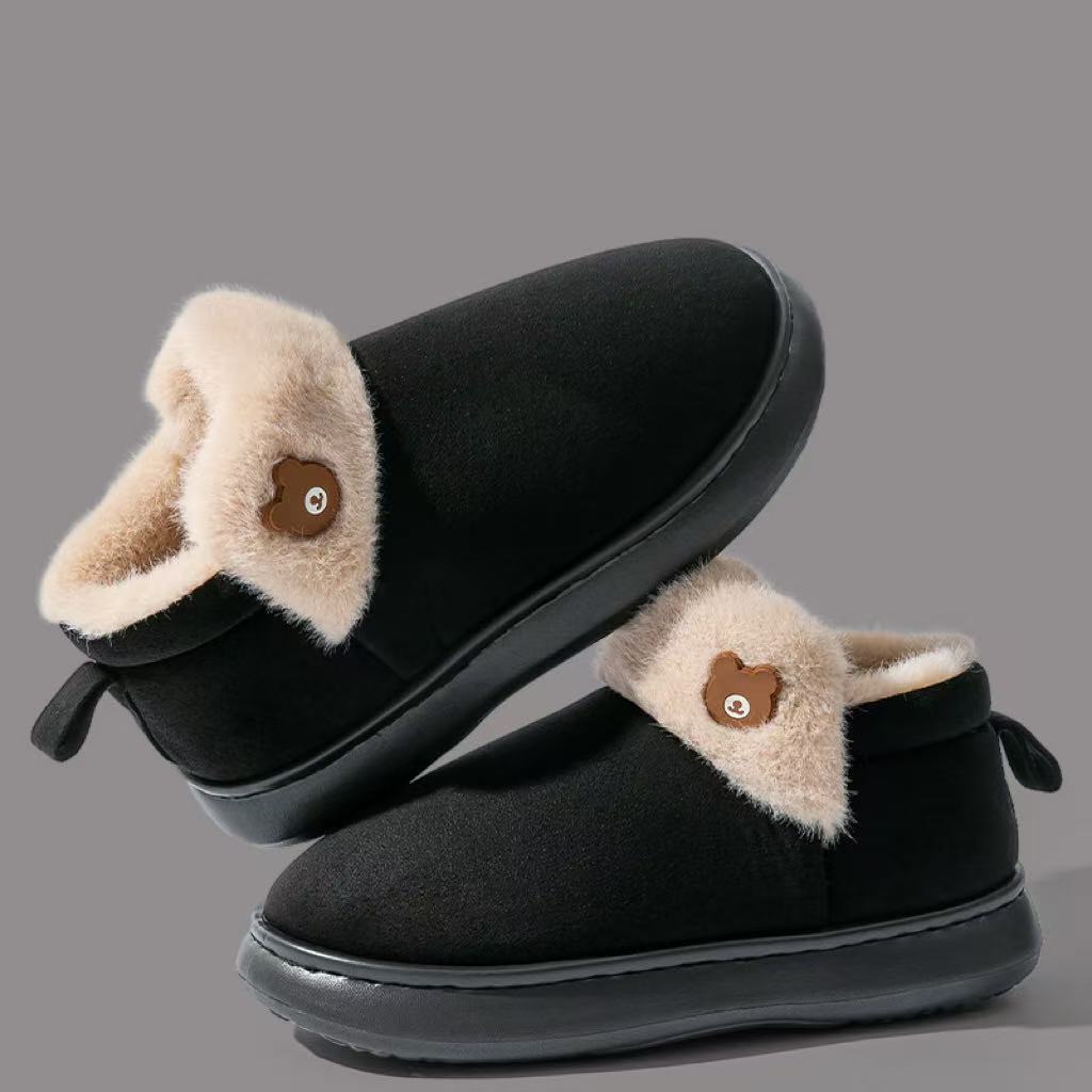 CozyVelvet Thick-Bottom Warm Woolen Slipper Set - LauBelle