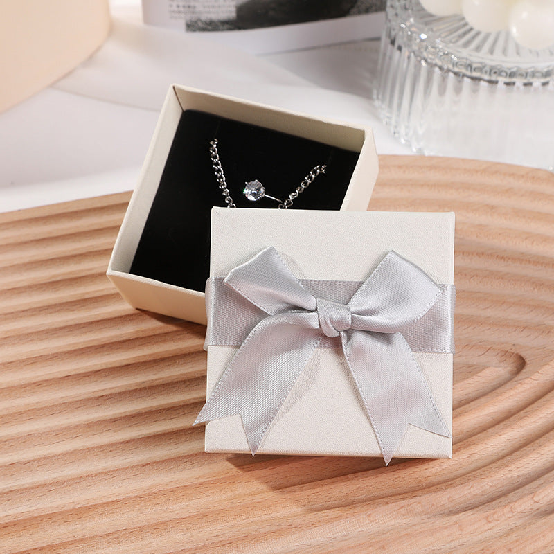 Chic Bow Jewelry Gift Box Set: Necklace & Earrings