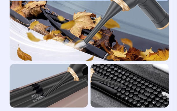 USB Digital Display Dual Use Blower and Suction Device Black