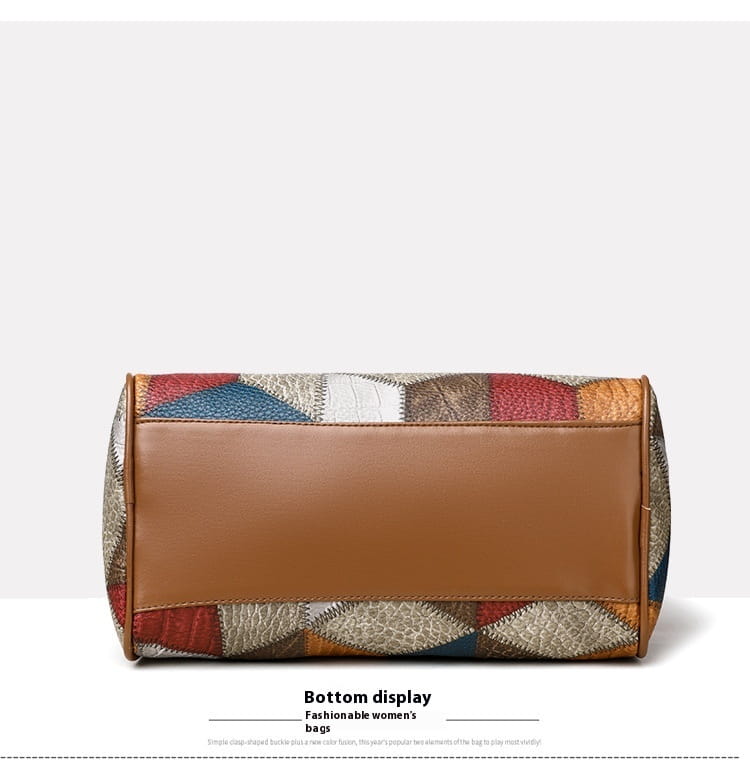 Zwarte en bruine PU Rhombus cilinder crossbody koffer