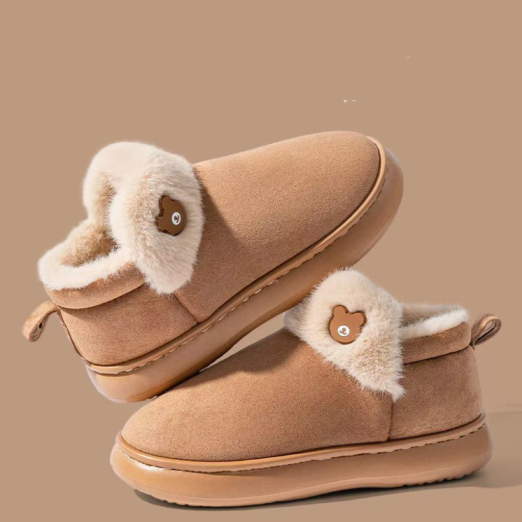 CozyVelvet Thick-Bottom Warm Woolen Slipper Set