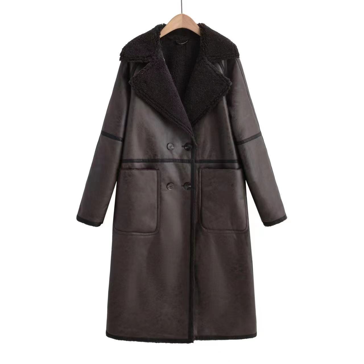 Chic Belted Double-Breasted Winter Trench Coat Women