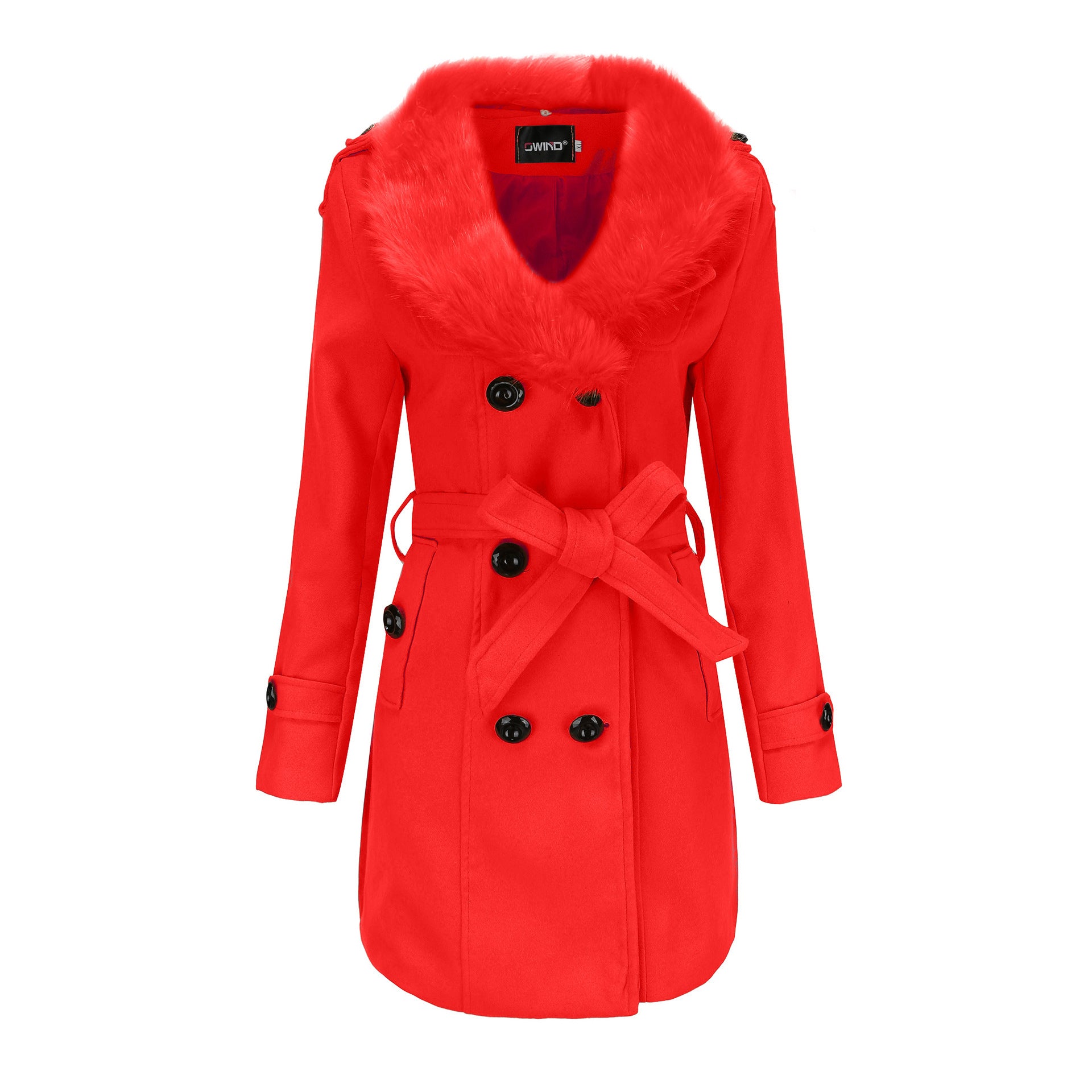 FurElegance: Mid-Length Woolen Women's Trench - LauBelle