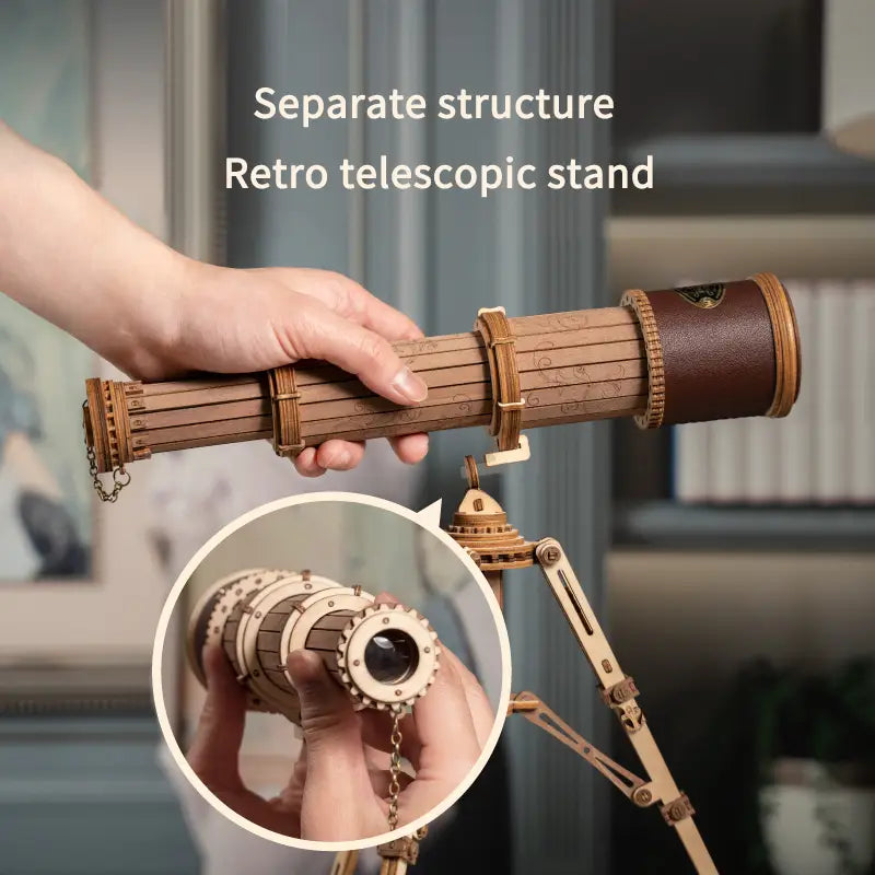 Wooden Telescope Model Kit 314 Pieces for Ages 14 and Up