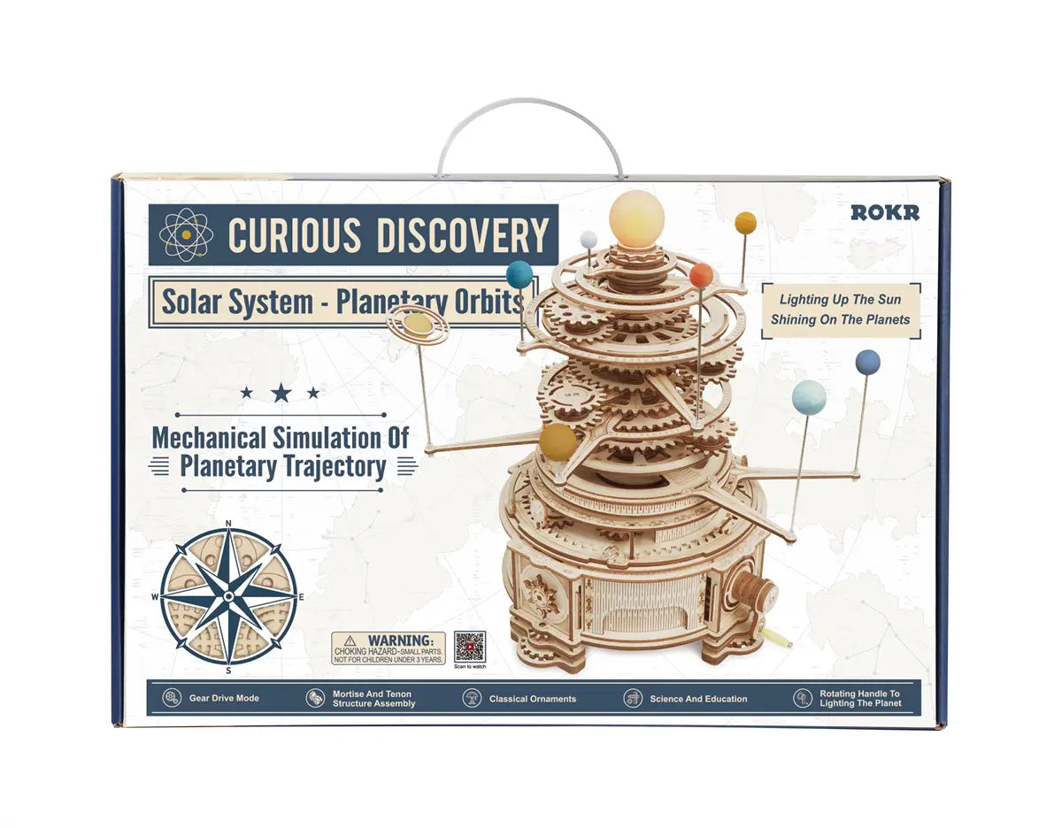 Rotatable Mechanical Orrery Wooden Model Kit 316 Pieces