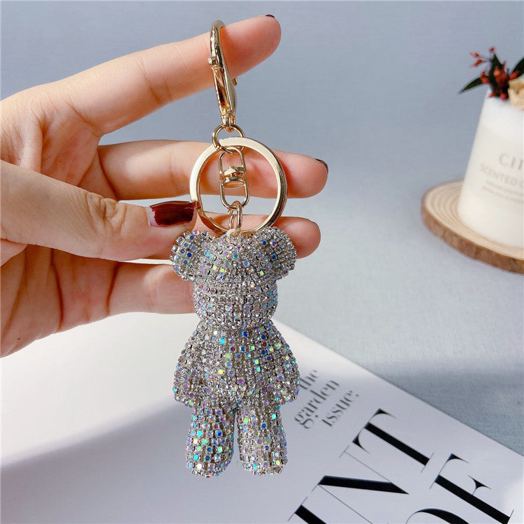 Sparkle Bear Cartoon Diamond Keychain Charm - LauBelle