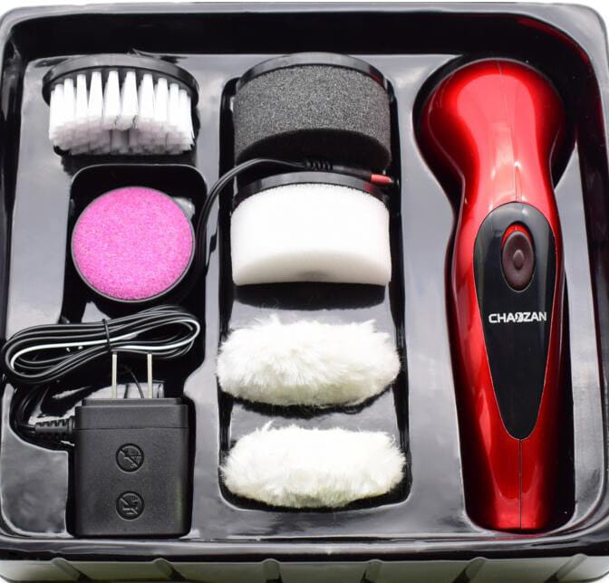 LuxeShine Electric Shoe Polisher Red Gold Edition