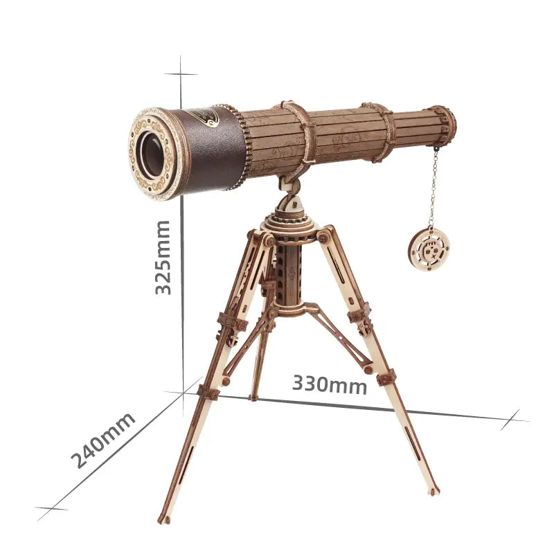 Wooden Telescope Model Kit 314 Pieces for Ages 14 and Up