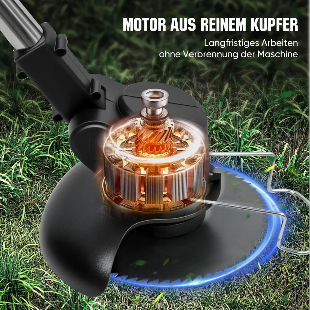 800W Cordless Grass Trimmer with Two Batteries and Charger Included Black 5