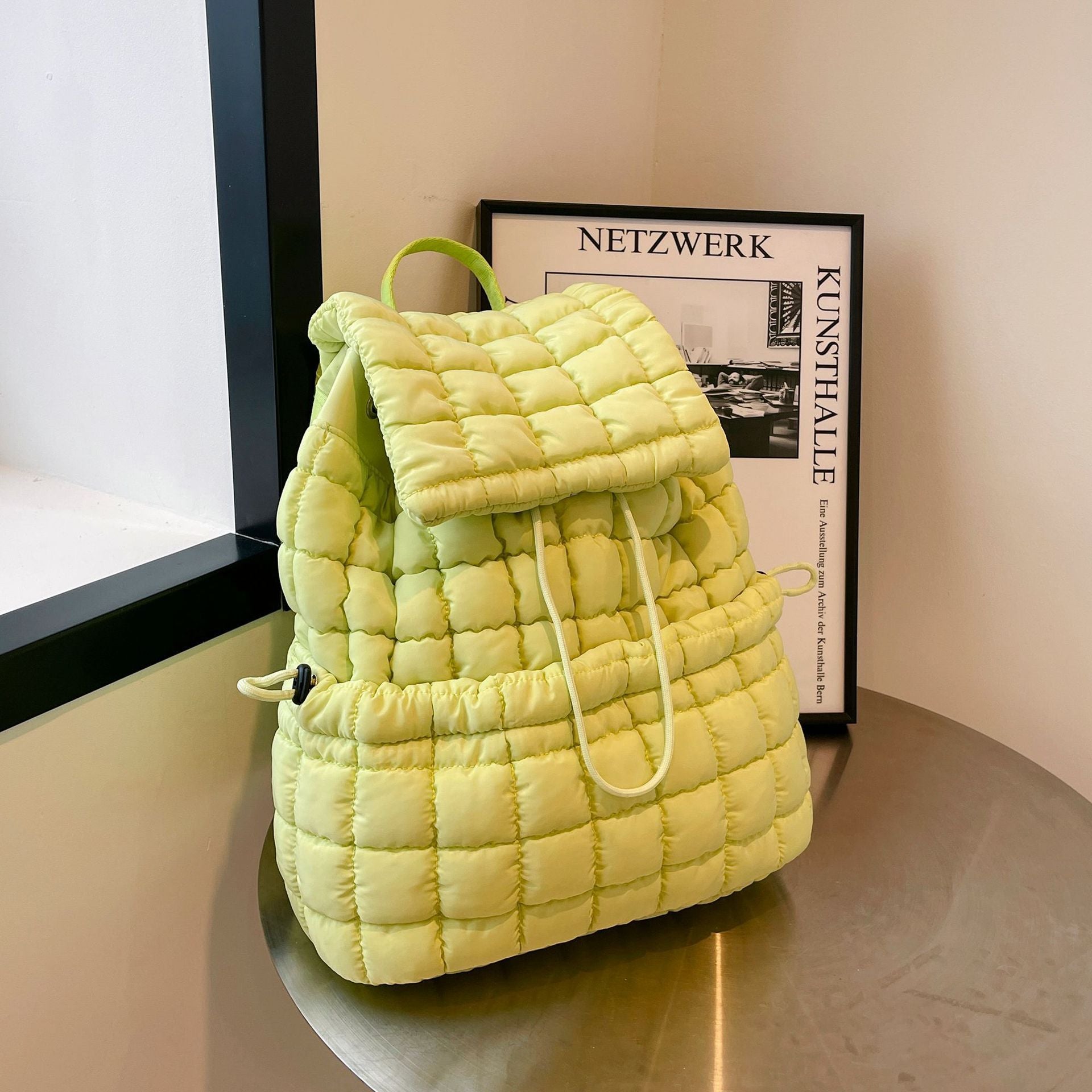 CandyColor Puffy Quilted Women’s Travel Backpack - LauBelle Brand