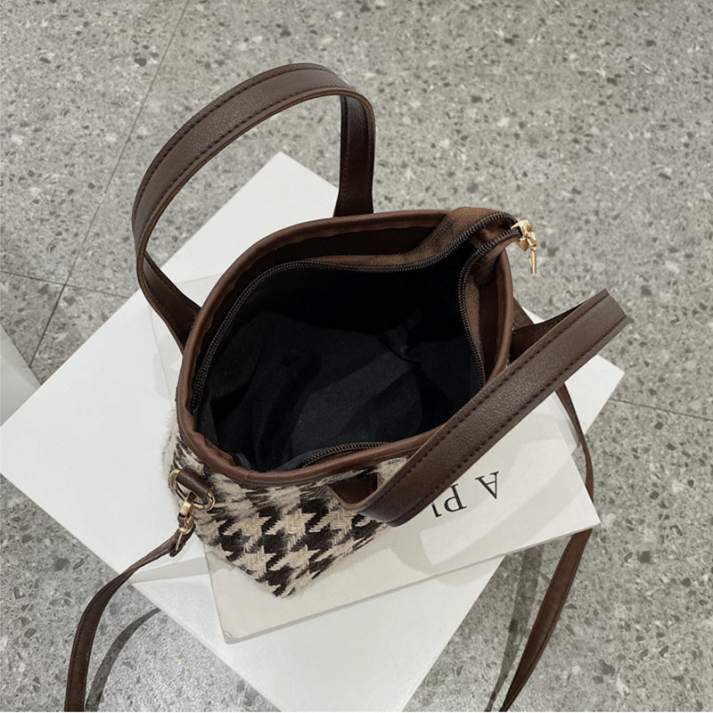 Chic Houndstooth Checkerboard Shoulder Tote for Women - LauBelle Brand