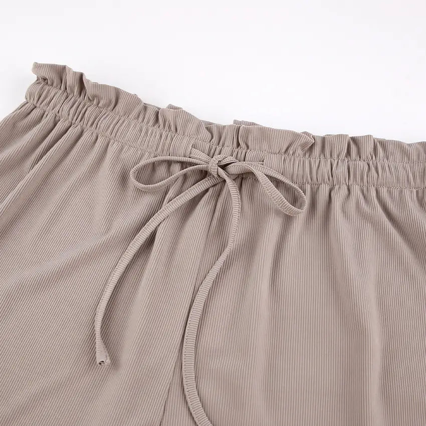Knitted French Ice Silk Rib Wrap Chest Underwear Comfortable Women’s Pajamas