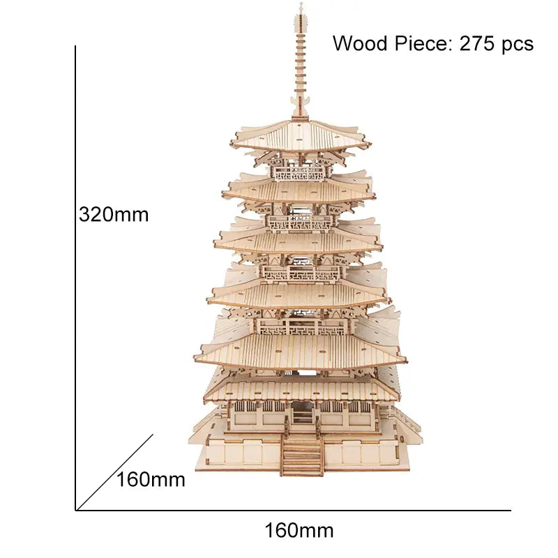 Wooden Model Kit 275 Pieces for Ages 14 and Up