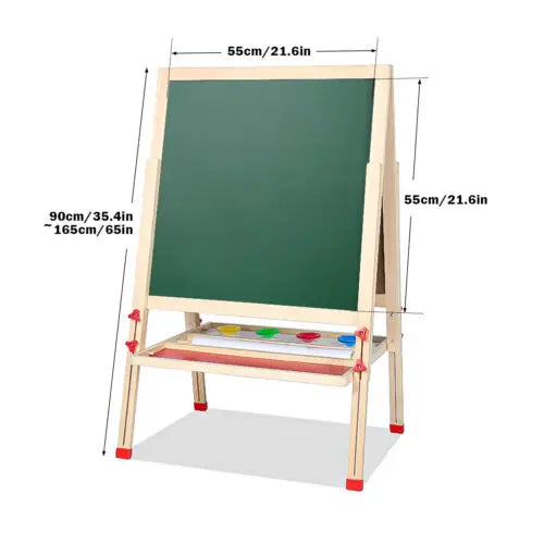 Doppelseitige Magnettafel aus Holz für Kinder 3 bis 15 Jahre